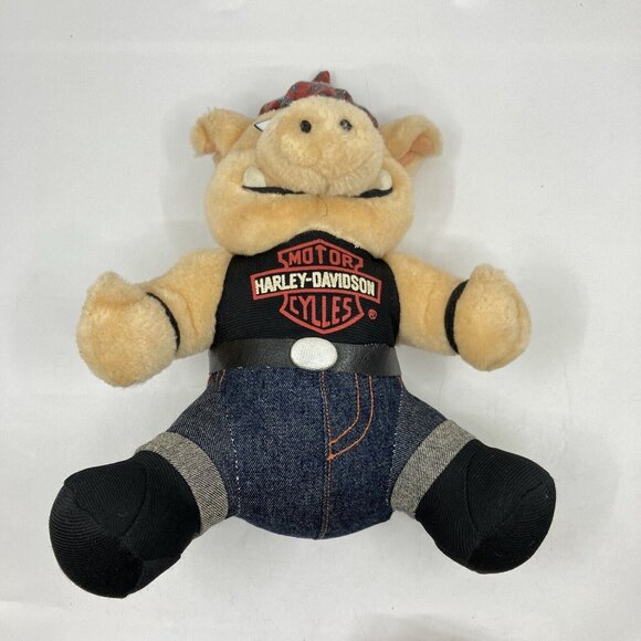 Vintage 1993 Harley Davidson Motorcycles Pig Hog Stuffed Animal Plush Toy - Picture 6 of 8